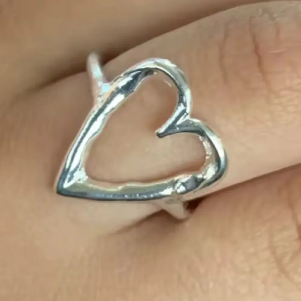 Big Heart adjustable ring in 925 sterling silver